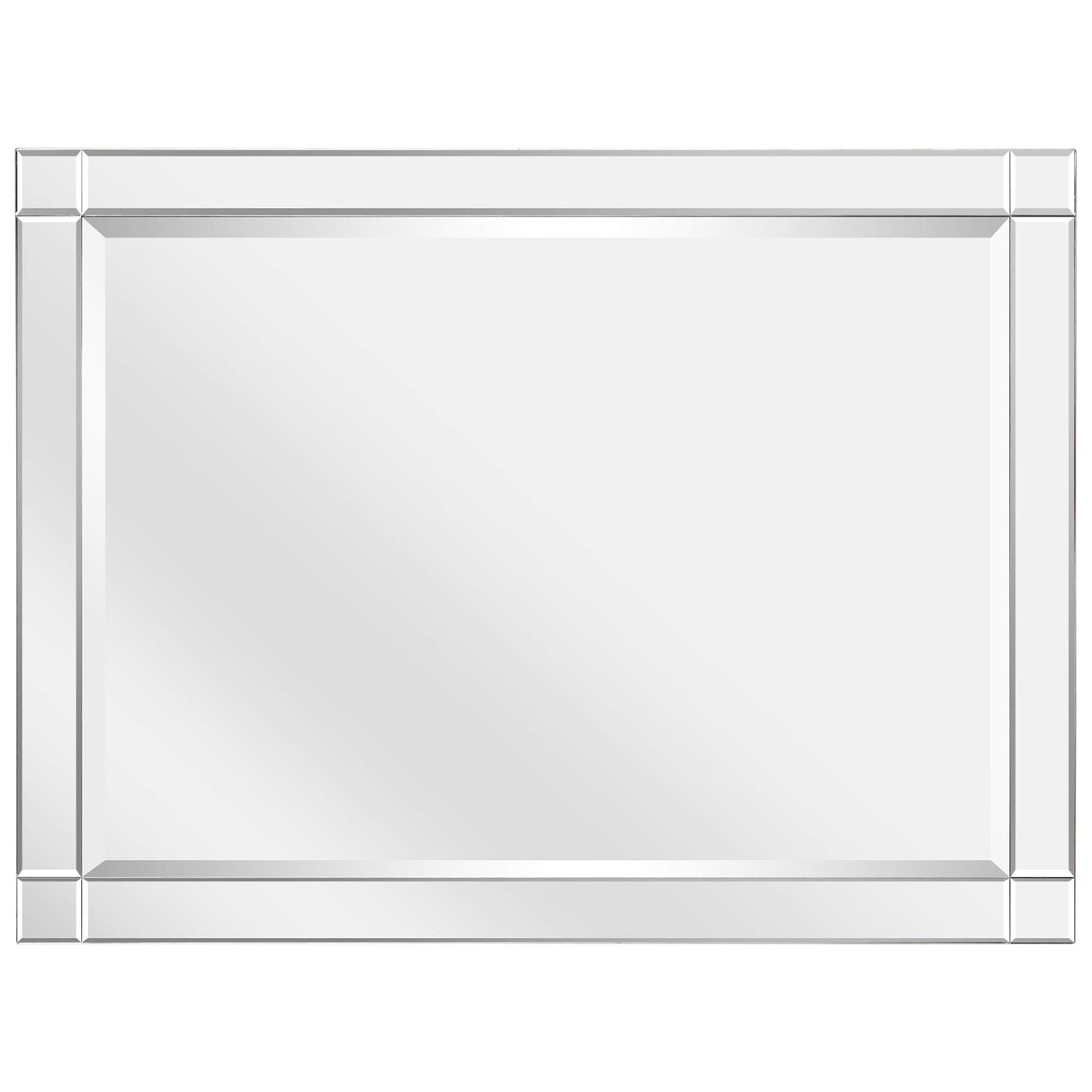 Empire Art Direct MOM-20025C-3040 Modern Squared Corner Rectangle Wall Mirror for Vanity & Bathroom Solid Wood Frame, 1"-Beveled Center, Ready to Hang, 30" x 40", Clear Empire Art Direct