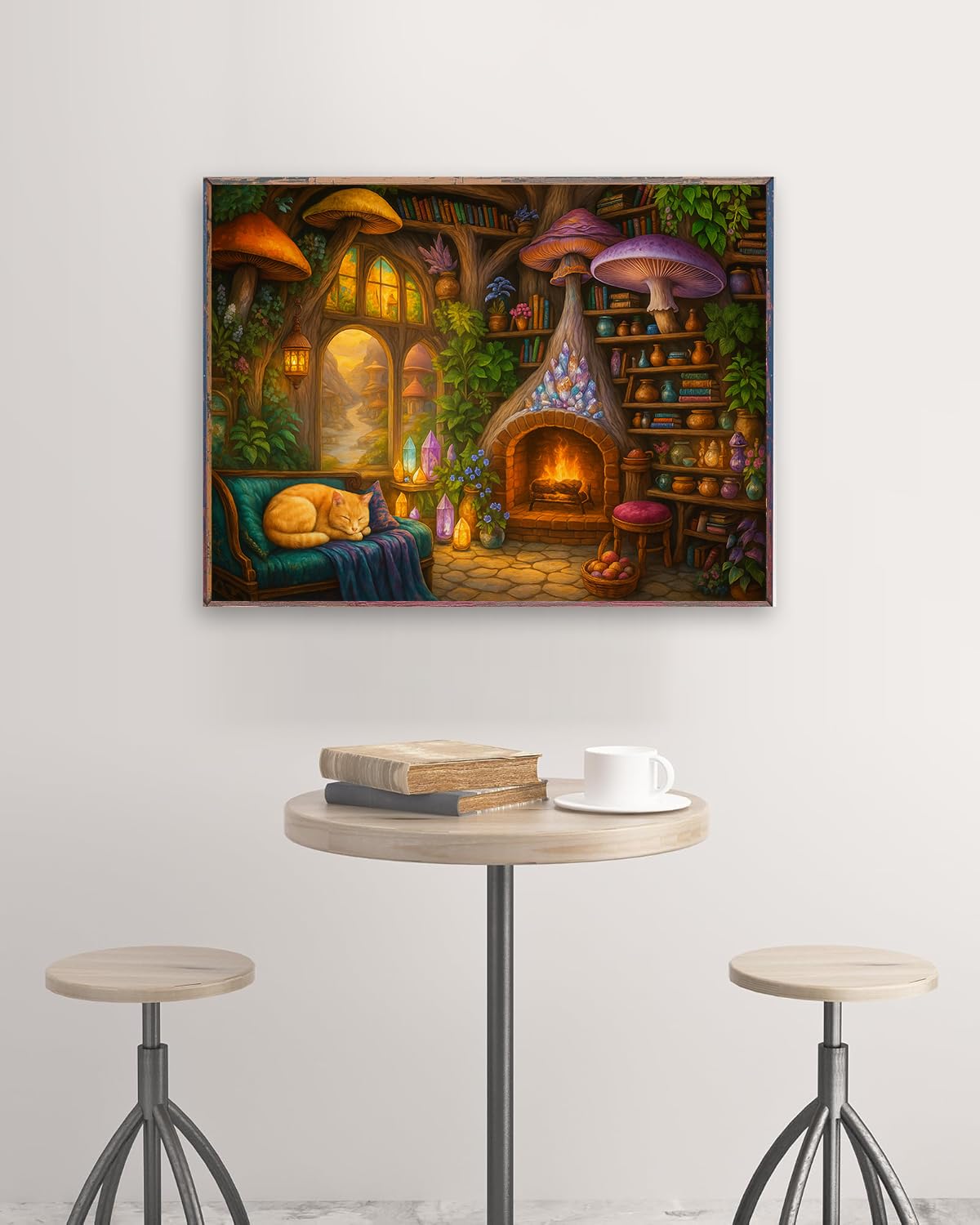 EIBEILI Diamond Art Kits for Adults,5D Cat Diamond Painting Kits for Beginners,Mushroom DIY Round Full Drill Painting with Gem Art Craft Kits for Home Wall Decor 12x16inch EIBEILI