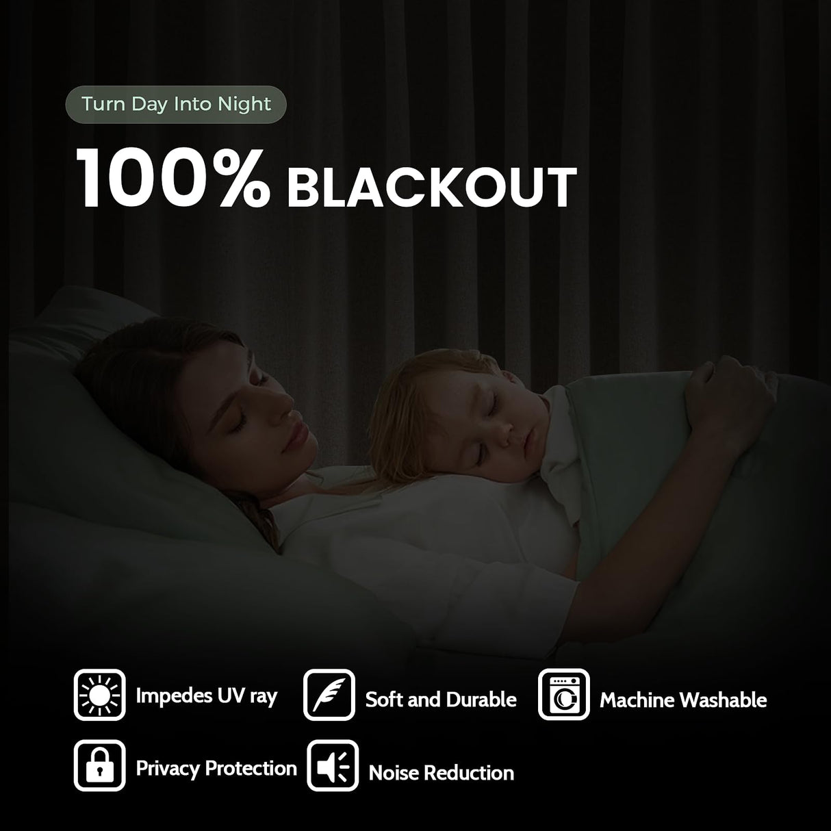 SimpleHome Sage Green Linen 100% Blackout Curtains for Living Room,84 Inch Length Farmhouse Back Tab Textured Curtains for Bedroom,2 Panels,52" W x 84" L SimpleHome