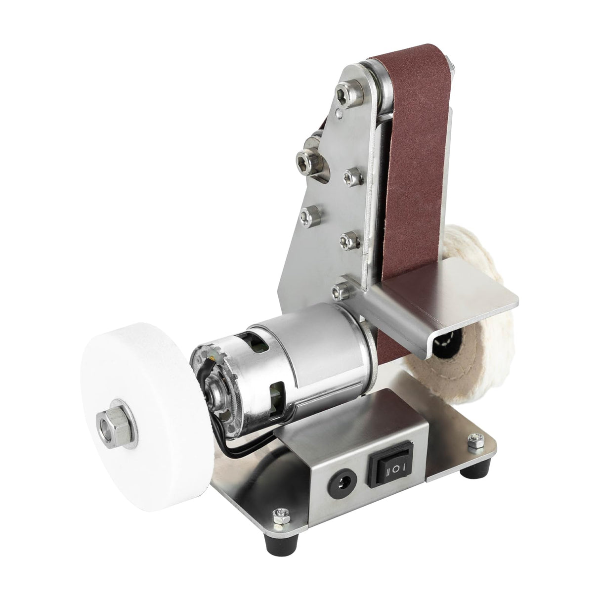 Xuthusman Mini Belt Sander - Electric Bench Grinder Sanding Machine, 7 Adjustable Table Top Grinder Polisher Buffer for DIY Craft Woodworking Stained Glass Jewelry Making Xuthusman