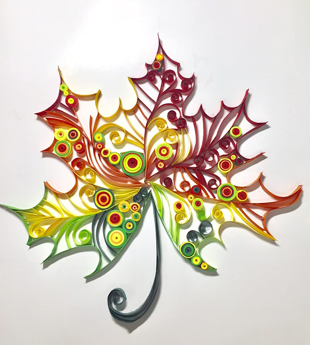 MerainMe Maple Leaves Paper Quilling Kit Paper Quilling Craft Great for DIY Learning Class, Home Decoration, Birthday Gift. It's Suitable for Children and Craftsmen. MerainMe