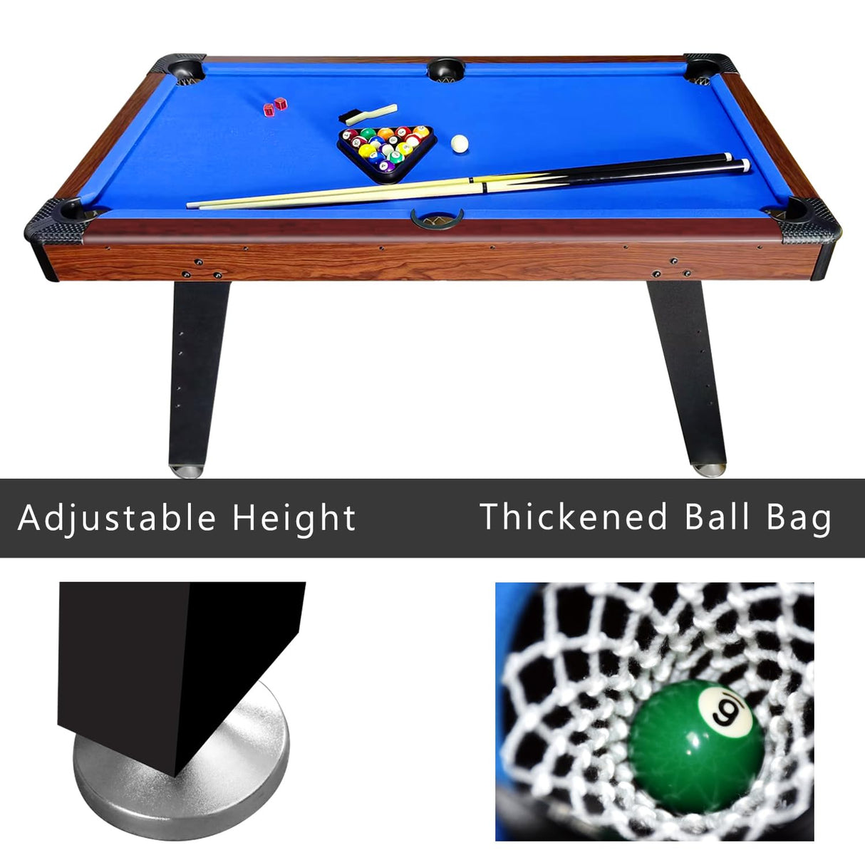 DRM 5FT Pool Table Set Steady Billiards Table with All accessories, Snooker Table DRM