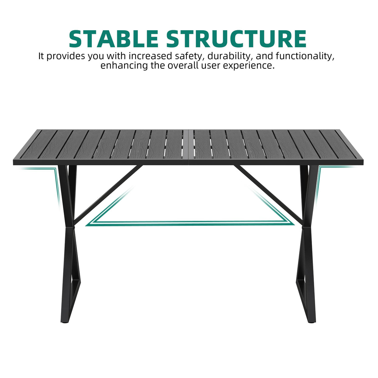 YITAHOME 5 Piece Patio Dining Set Outdoor Furniture Stackable All-Weather Comfortable Rope and Rattan Chairs Metal Frame with Faux Wood Tabletop for Courtyard Backyard Poolside Balcony, Black & Grey YITAHOME