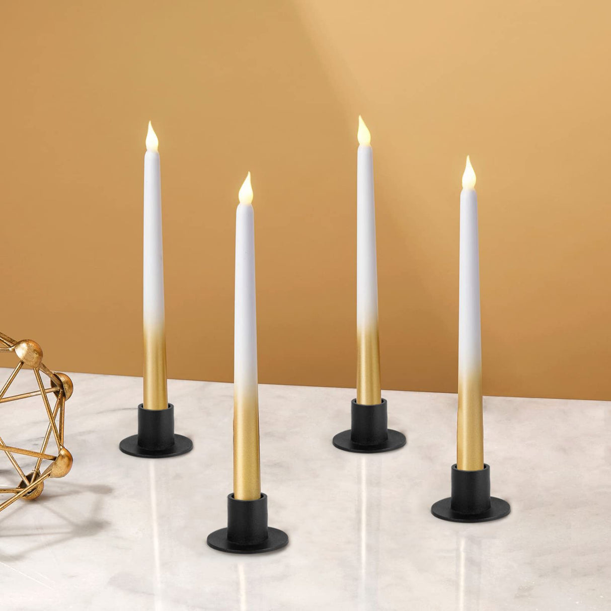4 Pcs Black Candle Holders Retro Candlestick Holder Farmhouse Decor for Home Wedding Party Anniversary Housewarming Gifts for Women Men ysnn