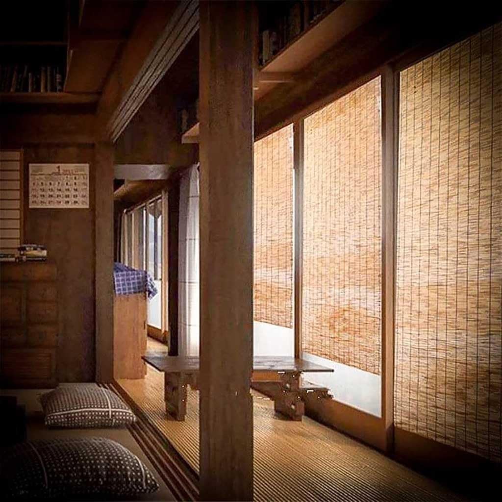 ADafeg Outdoor Roll-up Bamboo Shade Blackout Roller Matchstick Blinds, Bamboo Window Shades for Patio, Privacy Retro Curtains, Cordless 20"X60" 56"X72" 66"X72" 72"X72" (Size : 44" x 64") ADafeg