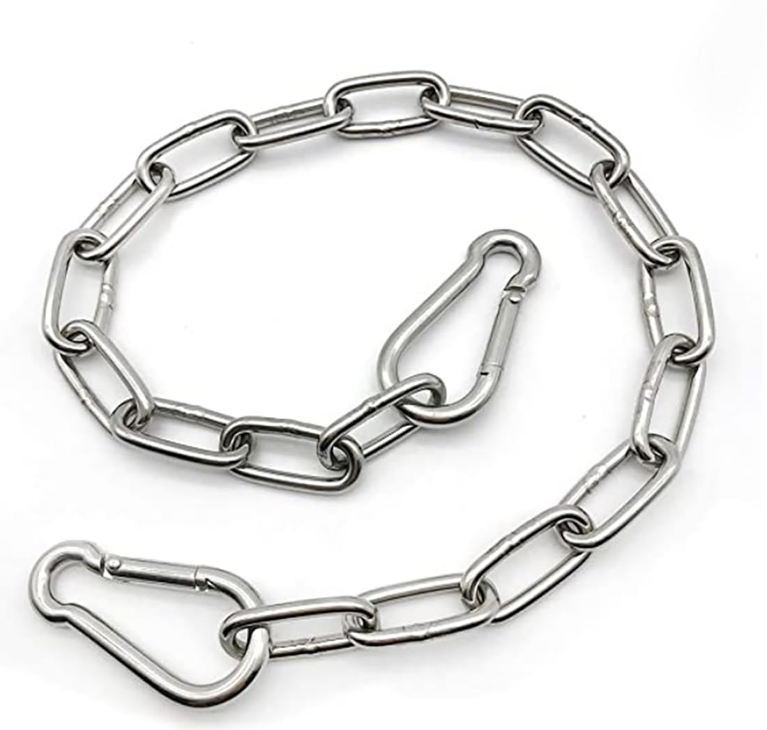 1 PCS Heavy Duty Stainless Steel Chain 550LB Capacity for Punching Bags Hanging Chair Hammocks Swing Trapeze Yoga (20, 4MM) MIKMAYTOO