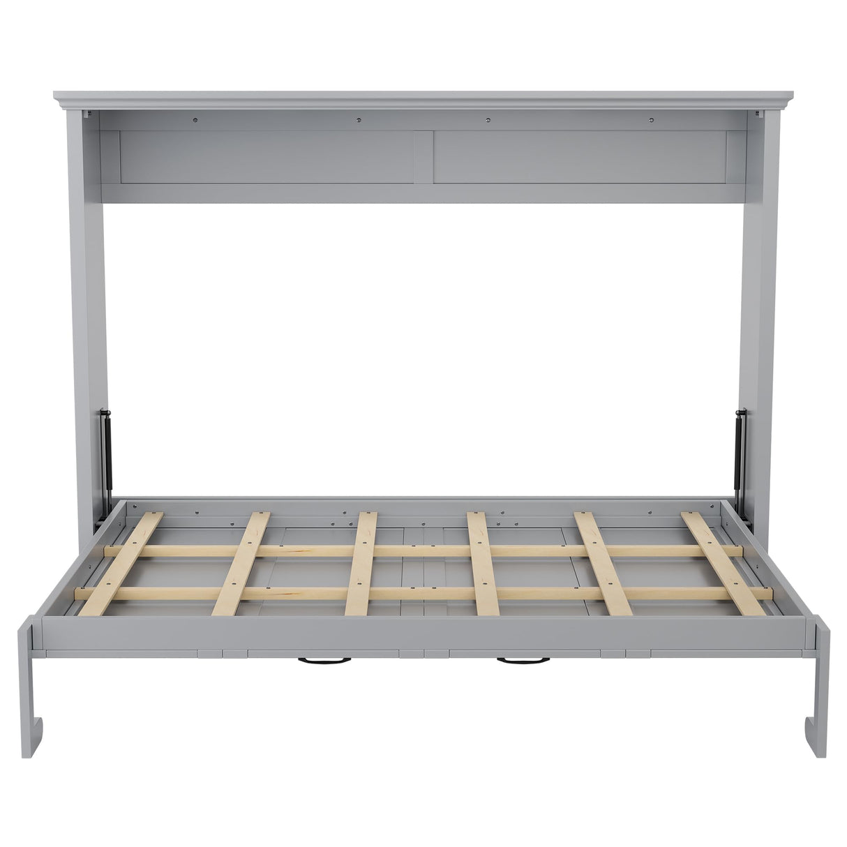PVWIIK Queen Size Murphy Bed,Wall Bed Frame Folding into Cabinet Design for Small Space,Bedroom,Guest Room,Gray PVWIIK