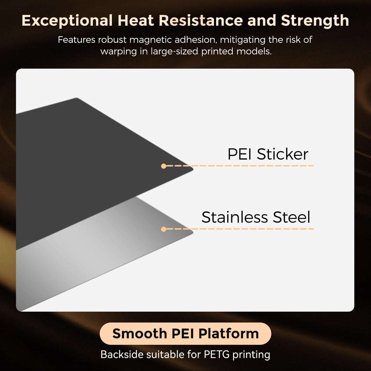 FLASHFORGE Adventurer 5M Series Smooth PEI Platform, Tool-Free Model Removal, Automatic Separation After Cooling, Glue-Free Printing for PLA and TPU Filament FLASHFORGE