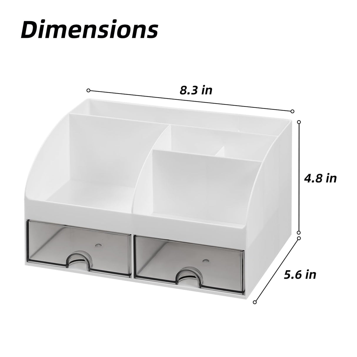 VITVITI Toothbrush Holders for Bathrooms Countertop, 5 Slots Toothpaste Bathroom Counter Sink Organizer with Drawers, Plastic Bathroom Organizer for Vanity/Makeup/Office White VITVITI