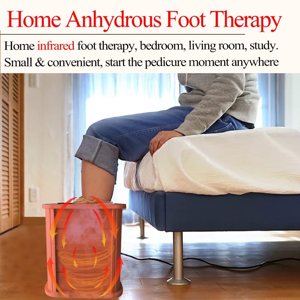 LTCCDSS Portable red Cedar Foot Sauna Bucket, Far Infrared Heating Foot Sauna Barrel,Pedicure Box,Max Preset Temp 64-149°F Removable Temperature-Locking Leg Sleeves, (17.7 in*15.9 in*13.8 in) LTCCDSS