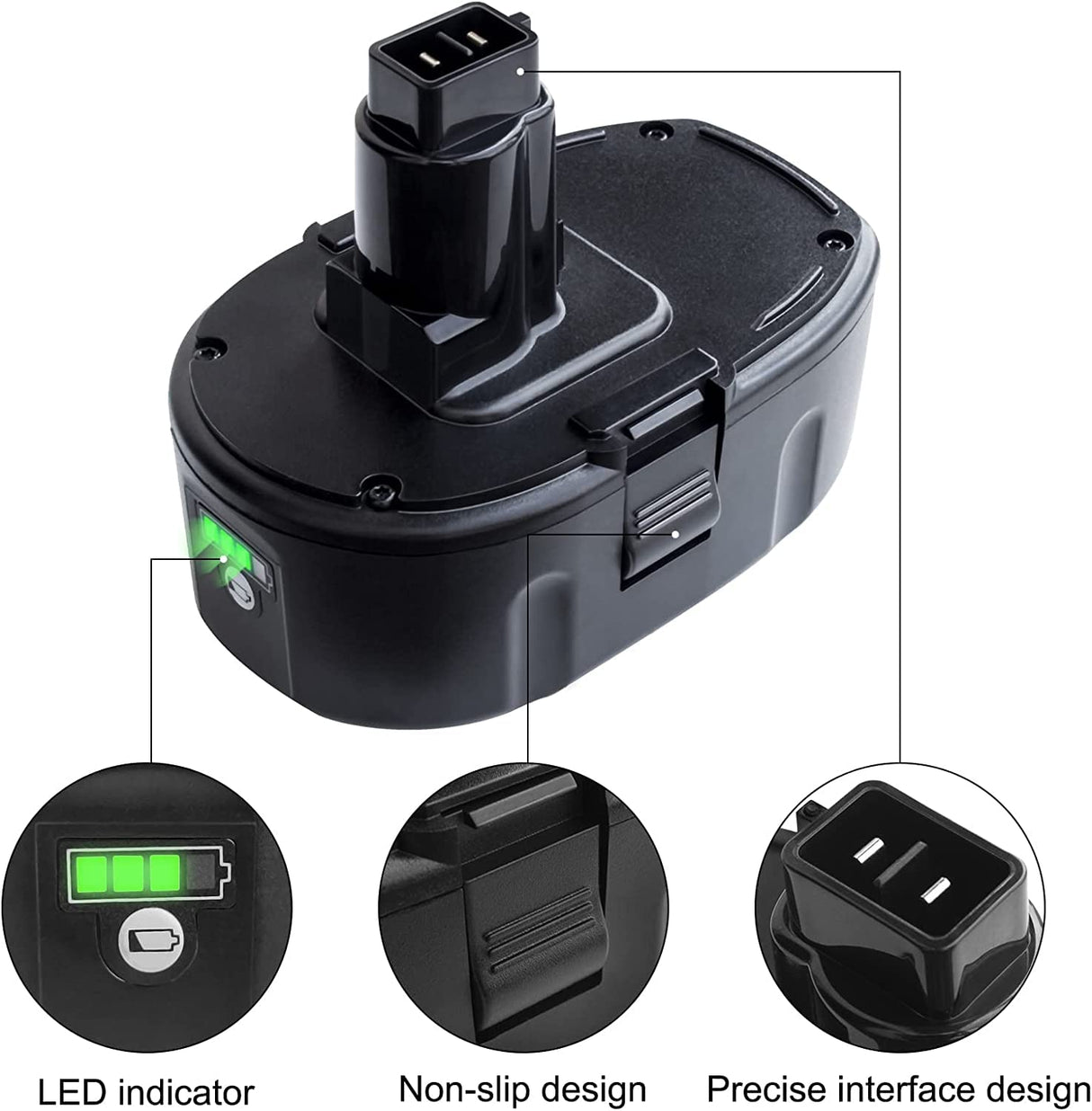 DTK 2Pack 7.0Ah Lithium-Ion Battery Replacement for Dewalt 18V XRP Ni-Cad DC9096 DC9098 DC9099 DE9039 DE9095 DE9096 DE9098 DW9095 DW9096 DW9098 DE9503 DC9182 18V XRP Batteries DTK