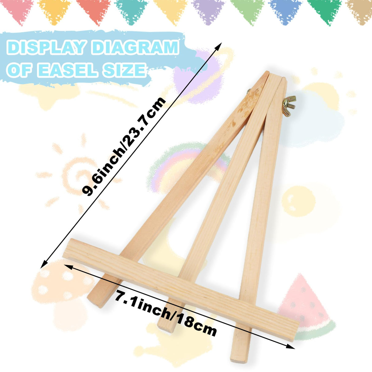 4PCS 9 Inch Wood Easels, Tripod, Painting Party Easel, Kids Student Tabletop Easels for Painting, Easel Stand for Painting Canvases, Portable Canvas Photo Picture Sign Holder. DSUWAZU