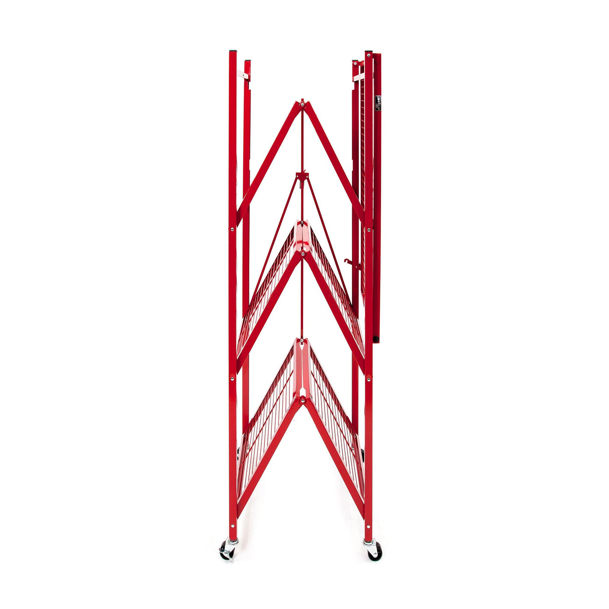 Origami R5 Foldable 4-Tier Garage Shelving Heavy Duty Shelving with Wheels, Metal Storage Rack Holds 1000 pounds, Garage Storage Rack & Organization, Storage Shelving (Red, R5 2-Pack) Origami