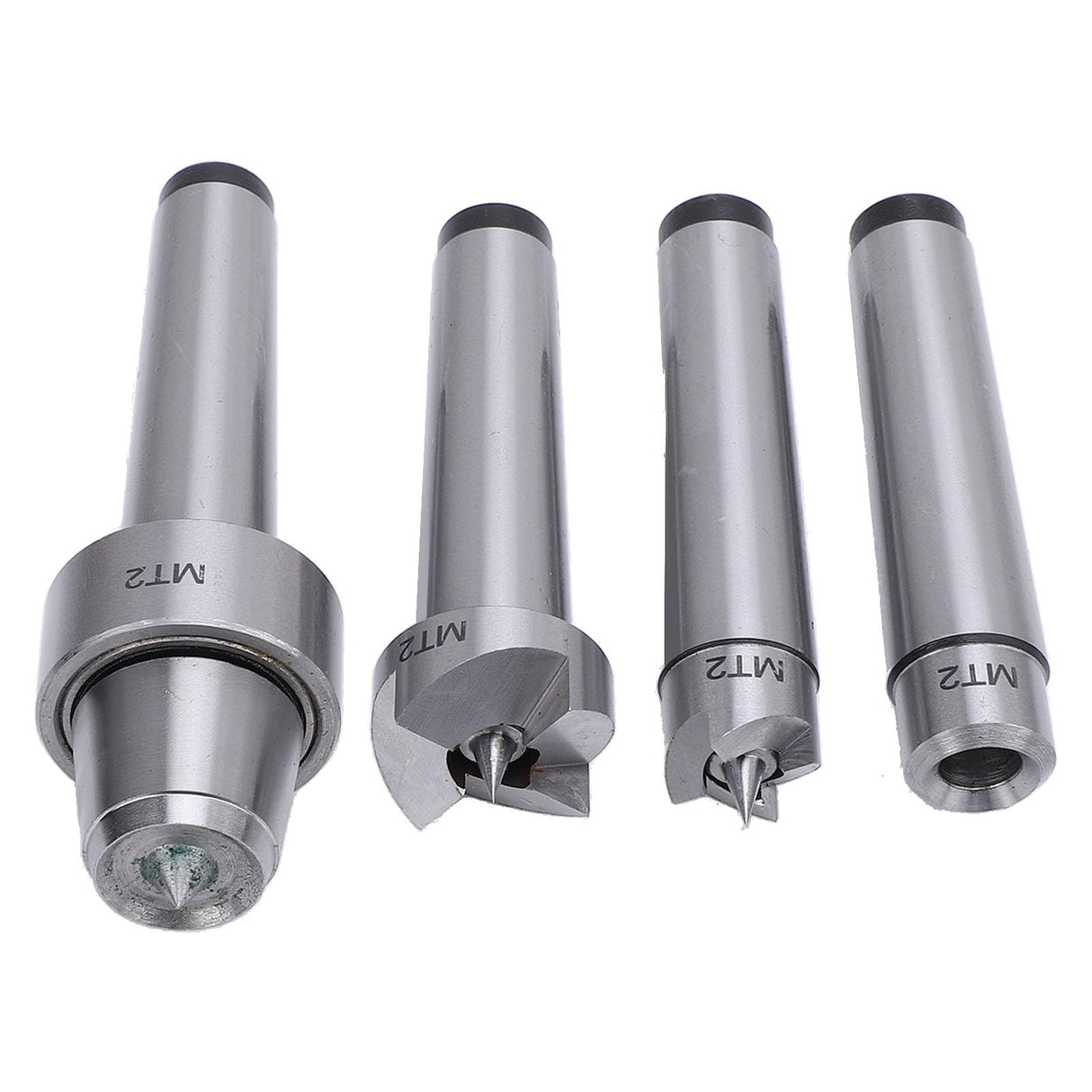 4 Pcs Lathe Drive Center Set, Heavy Duty Bearing, Lathe Live and Drive Center Set, MT2 Wood Lathe Live Center Drive Spur Cup Set with Extra Tips for Wood and Metal Processing Lathe Generic