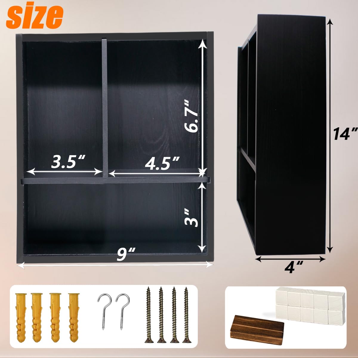 Sofunii Pet Memorial Shadow Box with Shelves for Dogs or Cats,Solid Wood Pet Memory Keepsake Box for as Loss Remembrance-Black Sofunii