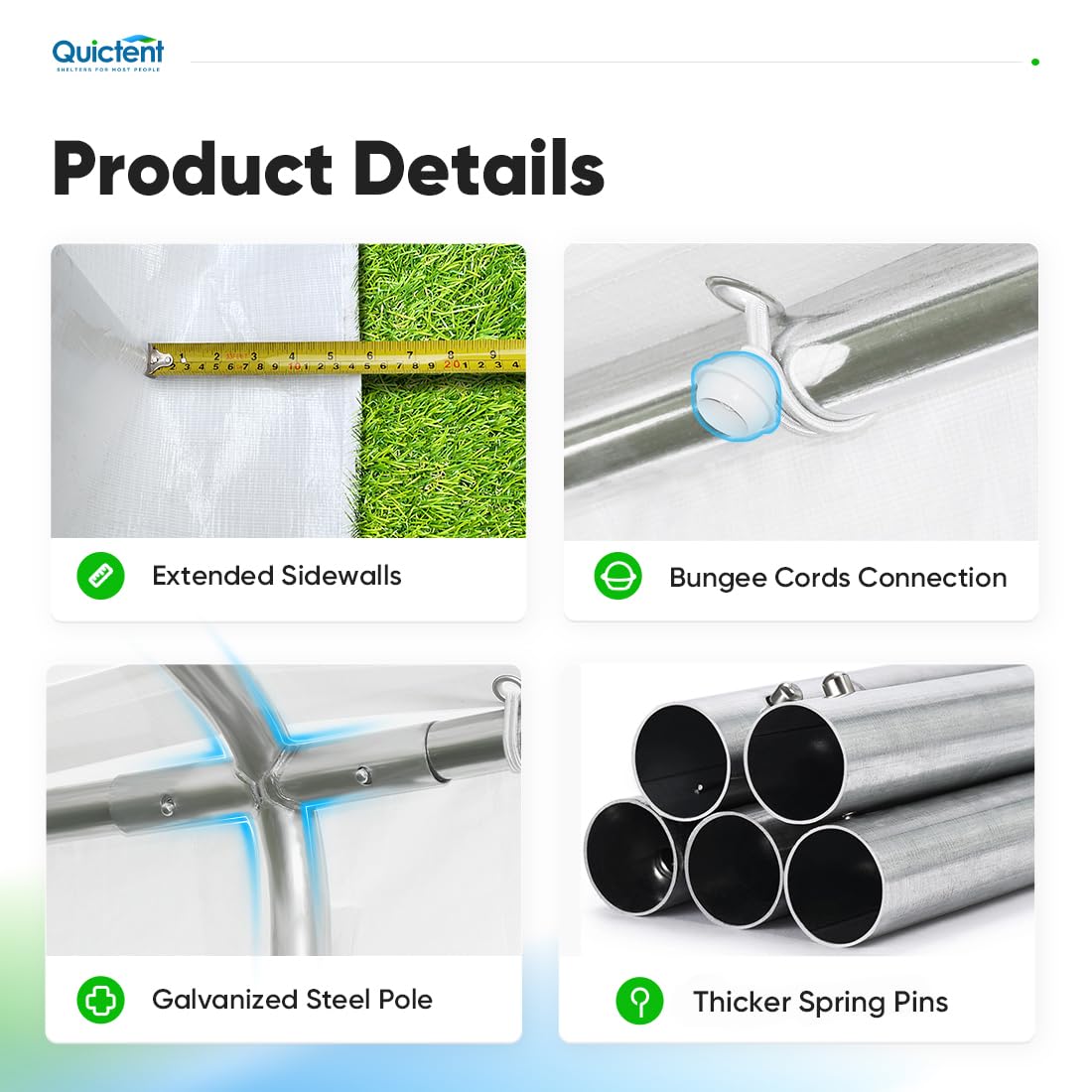 Quictent 20x40ft Party Tent Heavy Duty Outdoor Wedding Event Shelters Upgraded Galvanized Canopy Commercial Tent with Removable Sidewalls & 7 Storage Bags Quictent