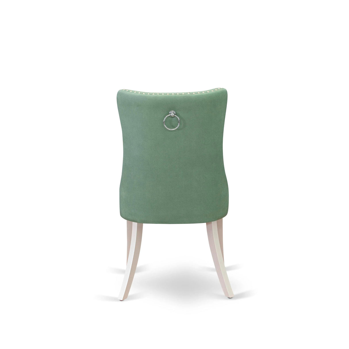 East West Furniture DAP2F22 Dallas Parson Kitchen Chairs-Willow Green Faux Leather Upholstered, Set of 2, Linen White East West Furniture