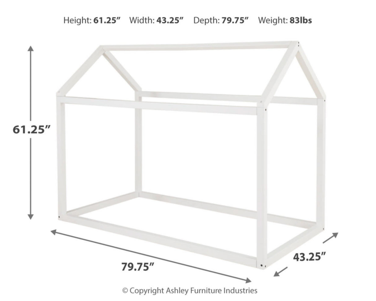 Signature Design by Ashley Flannibrook Contemporary House Bed Frame, Twin, White Signature Design by Ashley