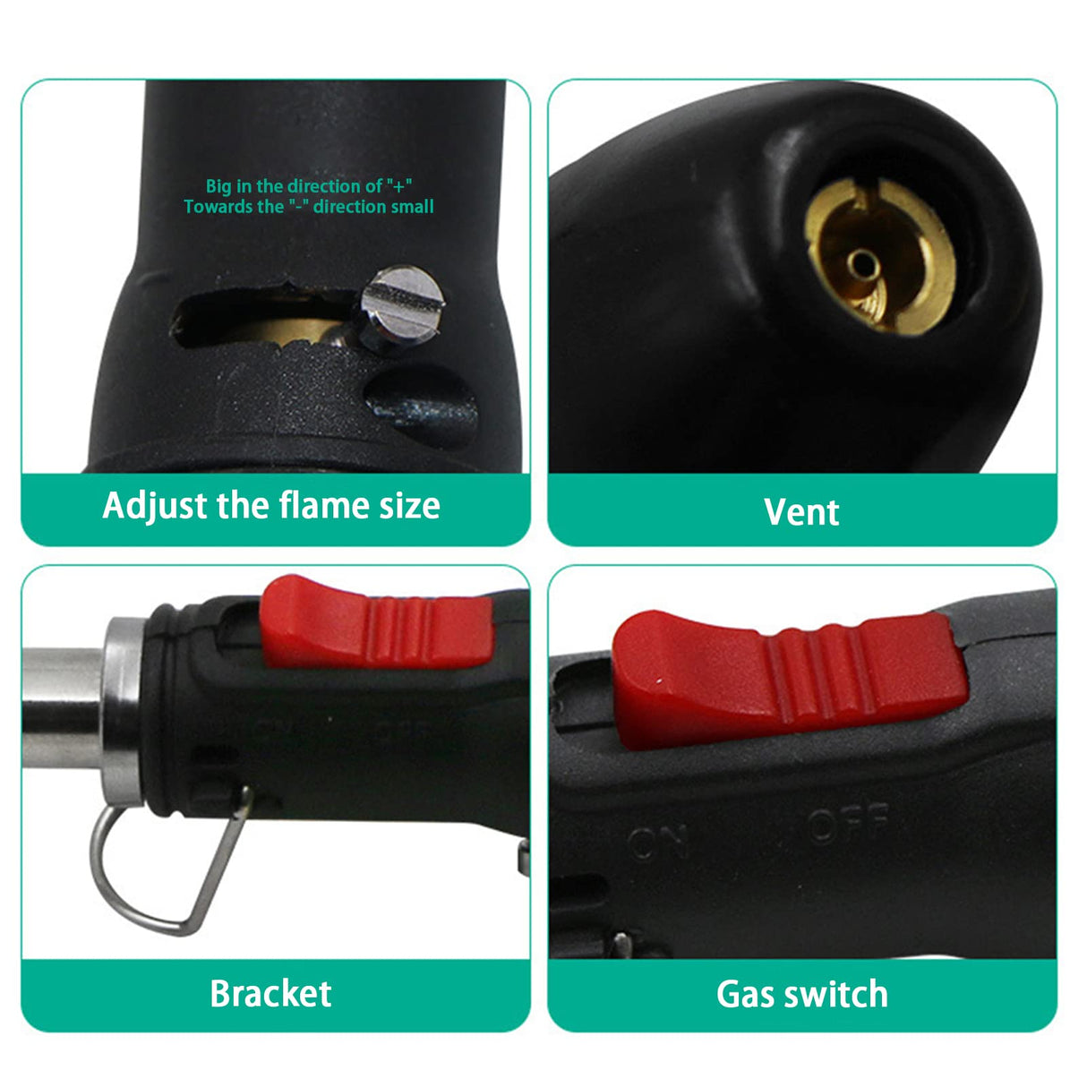 Jadeshay Butane Gas Soldering Iron Kit, 4 in 1 Cordless Adjustable Temperature 250-450℃ Welding Tool with Interchangeable Tips Jadeshay