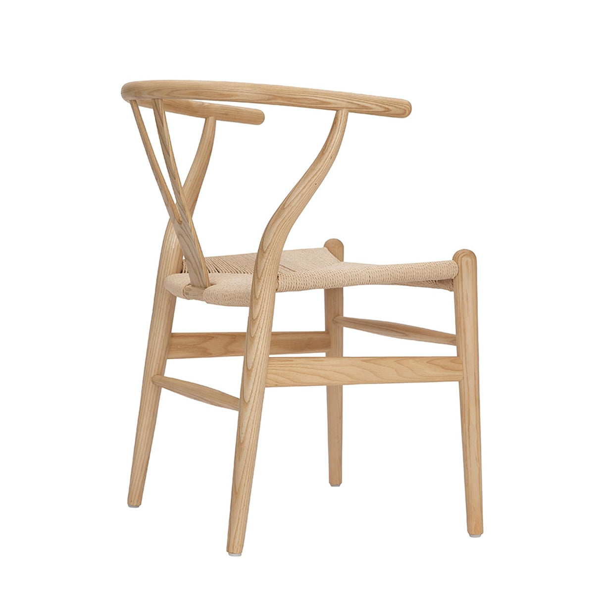 Tomile Set of 4 Wishbone Chair Solid Wood Y Chair Mid-Century Armrest Dining Chair, Hemp Seat (Ash Wood - Natural) Tomile