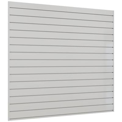 Neoaider Slatwall Panel 4 FT x 4 FT, Interlocking Slat Wall Paneling, Wall Mounted PVC Wallpanel, Suitable for Garage Storage and Organizer, Slatwall Board, Shelves - Grey