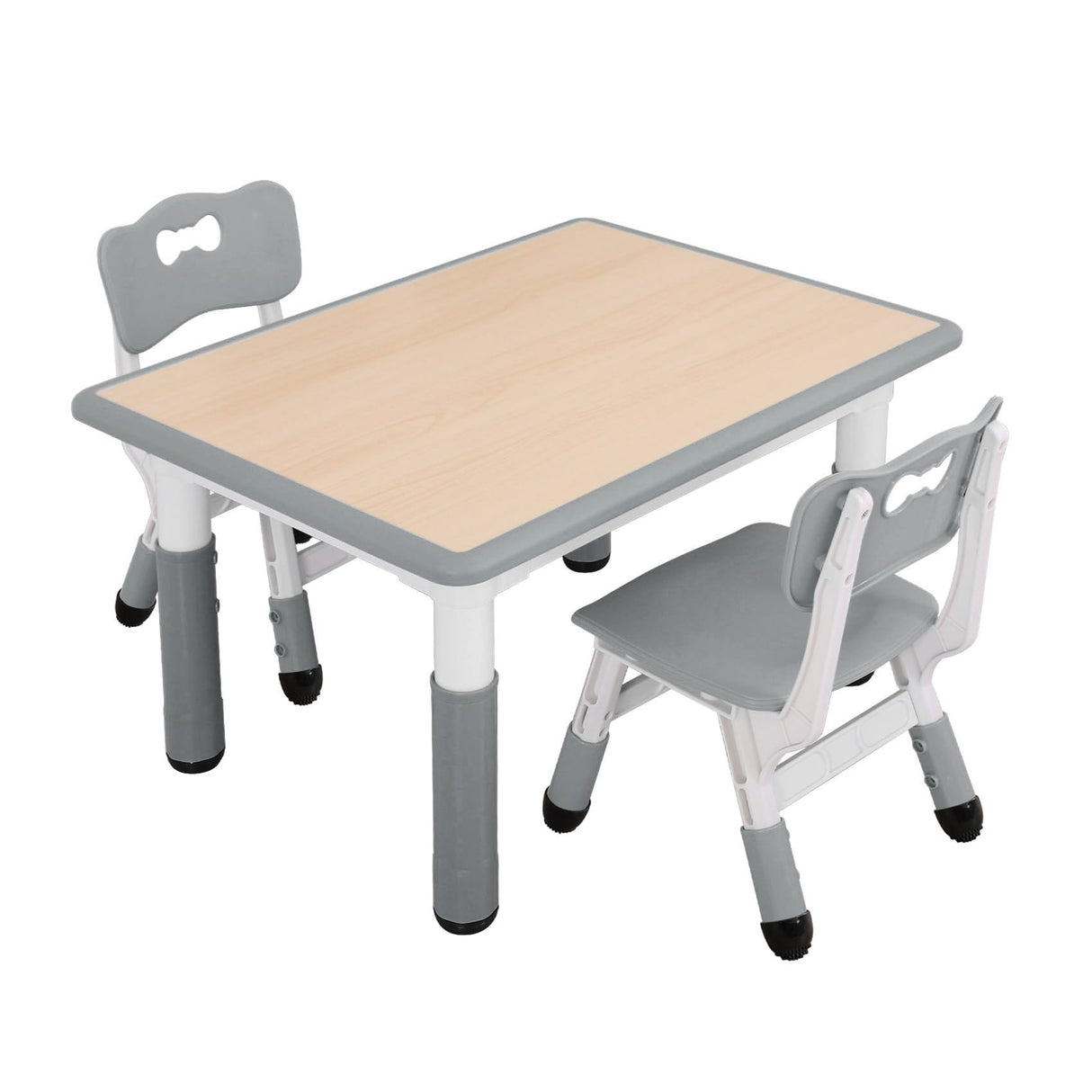 UNICOO Kids Table and Chairs Set, Height Adjustable Toddler Study Table and Chairs, Arts & Crafts Table, Suitable for Ages 2-10, Childrens Activity Table, Preschool Furniture (BY-60-MGY) UNICOO