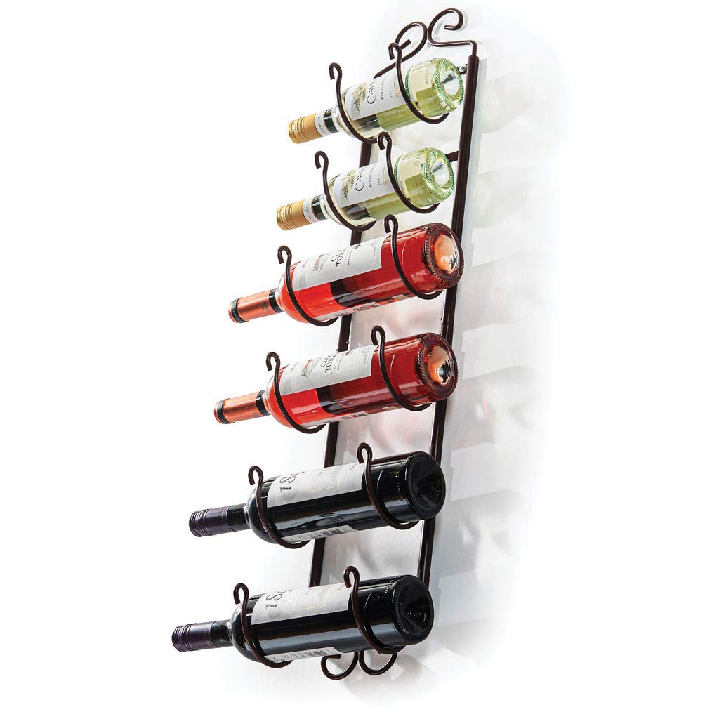 Sagler Towel Rack and Wine Rack - Bronze - Wall Mounted fits up 6 Level Wine Bottles and Many Towels - fits as Bathroom Towel Holder, or Hanger, or a Cap Rack Sagler