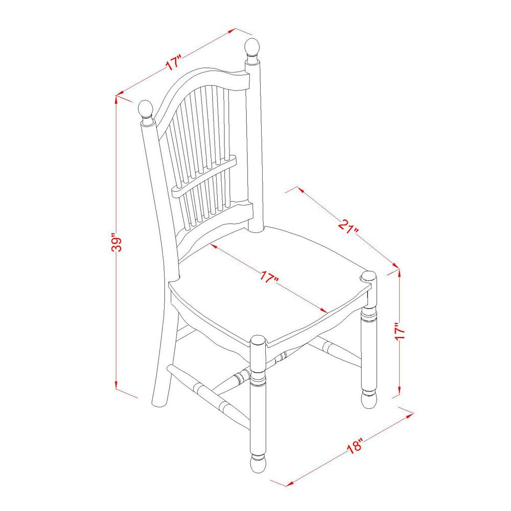 East West Furniture HLDO5-BMK-W 5 Piece Dining Table Set for 4 Includes a Round Kitchen Table with Pedestal and 4 Kitchen Dining Chairs, 42x42 Inch, Buttermilk & Cherry East West Furniture