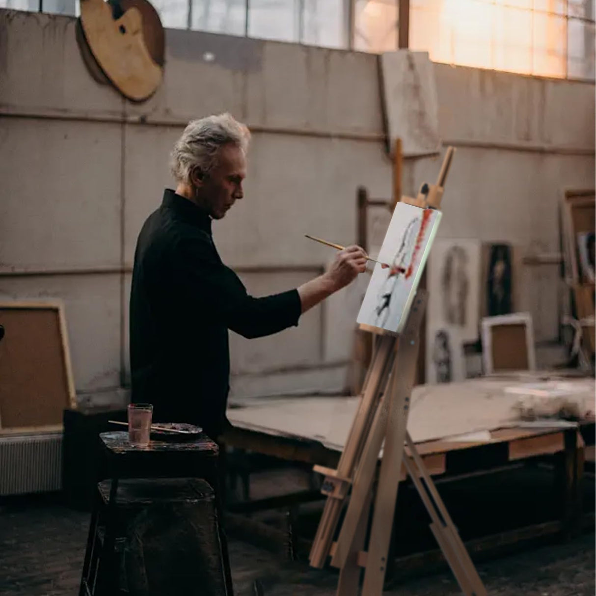 H-Frame Multifunctional Easel, Foldable & Adjustable (Vertical to Horizontal), Holds Two Canvases (Up to 77 Inches), Professional H-Frame Art Easel for Adults Semoprus