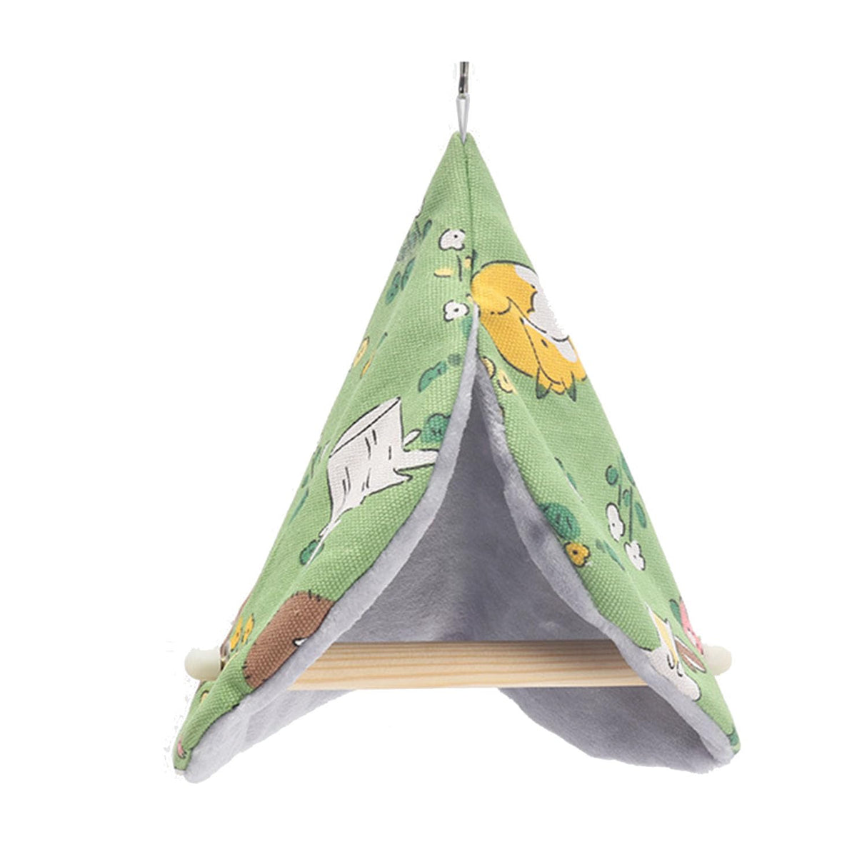 FLAdorepet Bird Bed Blanket Parrot Nest Snuggle Hut for Cage Accessories,Parakeet Warm House Hanging Tent Bed Hammock Wood Stand Perch Swing Toy for Cockatiel Lovebird Cockatoo (Green, One Size) FLAdorepet