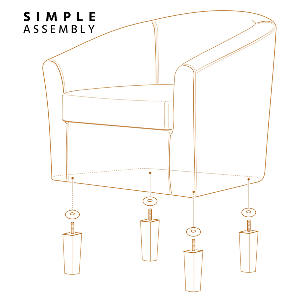 Yaheetech Brown Accent Chairs Set of 2, Faux Leather Barrel Chairs, Comfy Modern Leather Club Armchairs with Soft Seat for Living Room Bedroom Reading Waiting Room, Brown Yaheetech