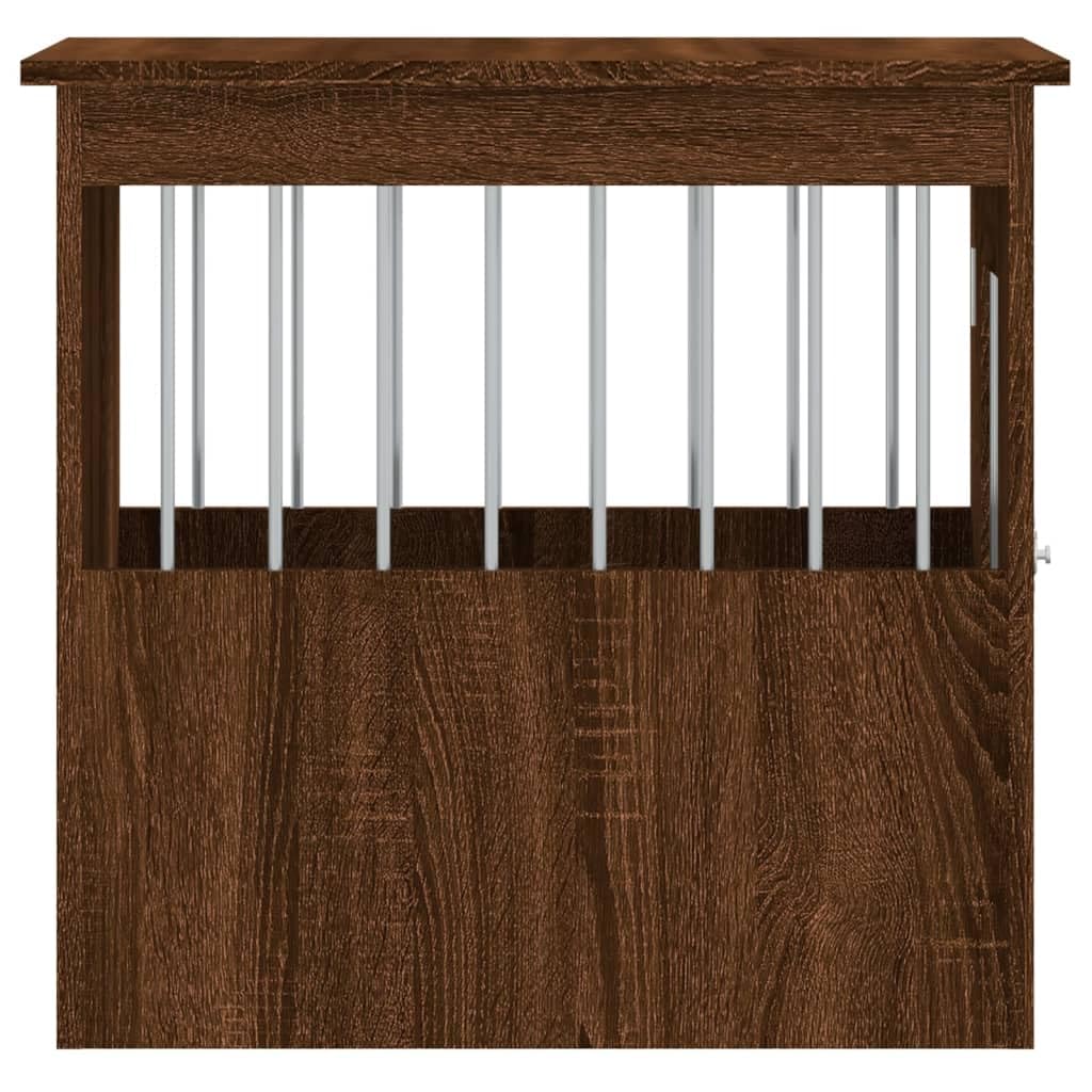 vidoXL Dog Crate Furniture - Indoor Puppy Kennel & End Table - Brown Oak Engineered Wood - 17.7"x24.4"x23.2" - Safe & Stylish Pet Crate for Living Room vidaXL