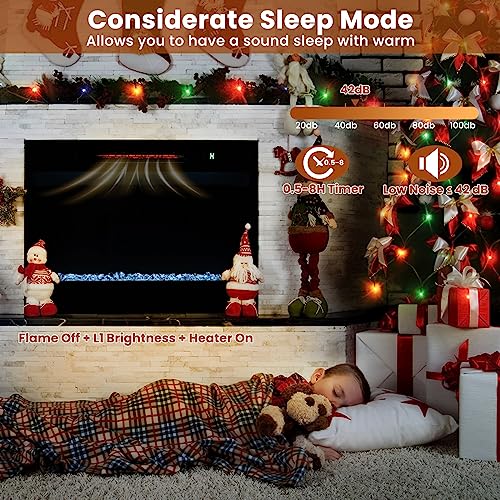 SIMOE 23" Electric Fireplace Inserts, 1500W Recessed Fireplace Heater with Remote Control, 6 Flame Colors & 5 Brightness, 8H Timer, Infrared Quartz Fireplace Insert for Indoor, 23" W x 17" H SIMOE