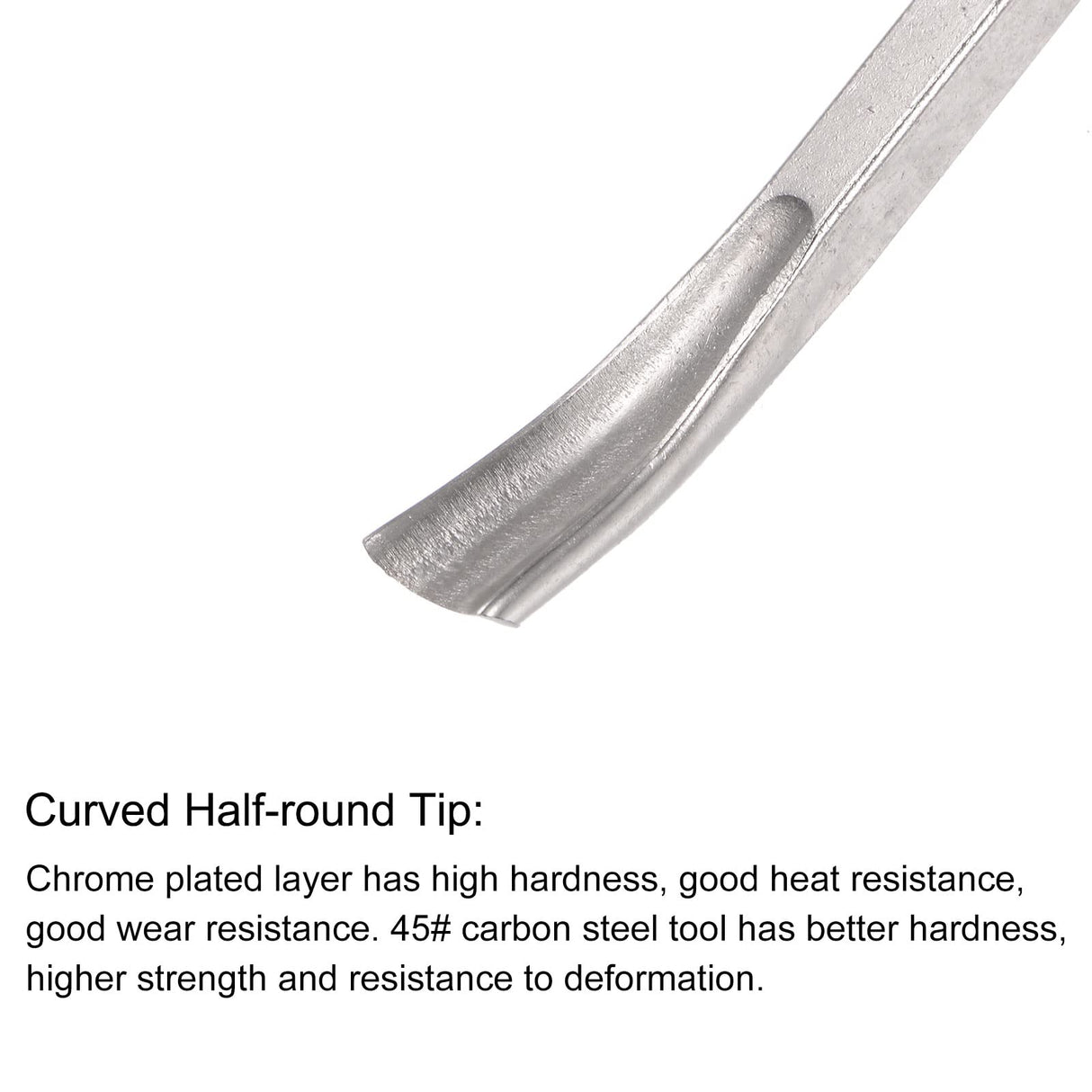uxcell Wood Chisels Carving Knife, 10mm Chrome Plated 45# Carbon Steel Curved Half-round Tip Woodworking Hand Tool Graver 165mm (6.5-Inch) Length uxcell