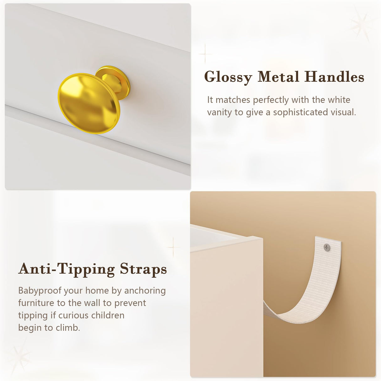 CSZZD Vanity Desk with Mirror and Lights, White Makeup Vanity Desk with Charging Station, Dressing Table with Storage Drawers, RGB Cabinets and Hidden Jewelry Rack for Bedroom, 3 LED Light Modes CSZZD