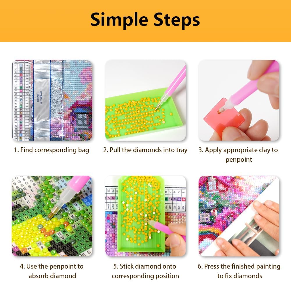 Mowana Diamond Art Kits for Adults, 2 Pack 5D Wildlife Diamond Painting Kits on Canvas, Bear and Deer Forest Landscape Diamond Art for Beginners, DIY Animal Diamond Art Wall Décor 12x16inch Mowana