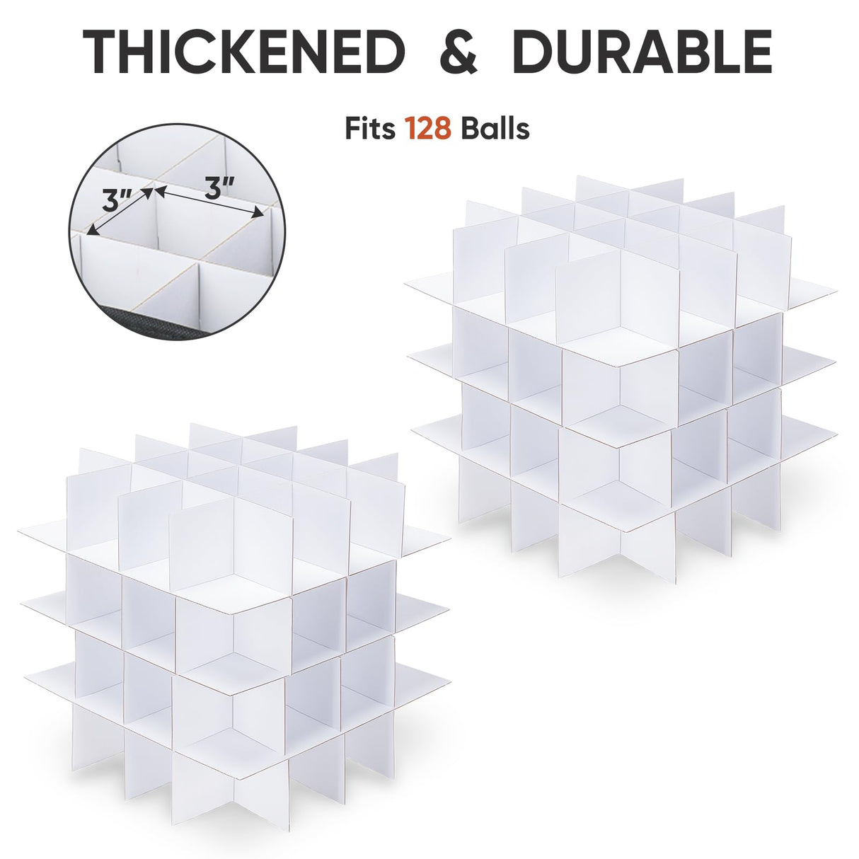 BALEINE Christmas Ornament Storage Box with Dividers, Premium Holiday Ornaments Storage Container Bin for Xmas Decorations (128 Ball, Green, Without Tray) BALEINE