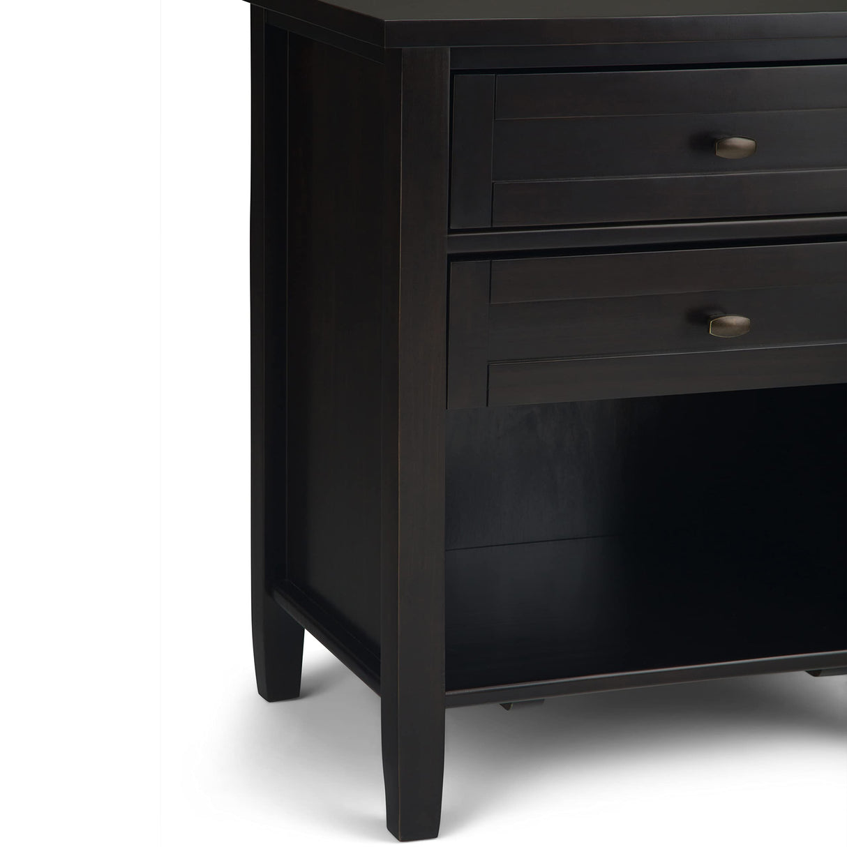 SIMPLIHOME Warm Shaker SOLID WOOD 24 Inch Wide Transitional Bedside Nightstand Table in Hickory Brown, For the Living Room and Bedroom SIMPLIHOME