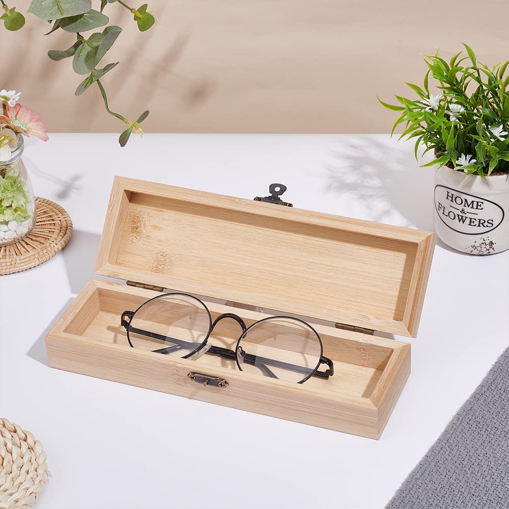 OLYCRAFT Plain Unfinished Wood Box Jewelry Box Unfinished Wooden Artist Tool And Brush Storage Box Wood Pencil box Small Case with Locking Clasp for Crafting Valentine's Day Easter Decoration OLYCRAFT