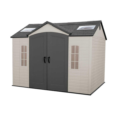 Lifetime 60005 Outdoor Storage Shed with Windows, Skylights and Shelving, 10 x 8 Feet