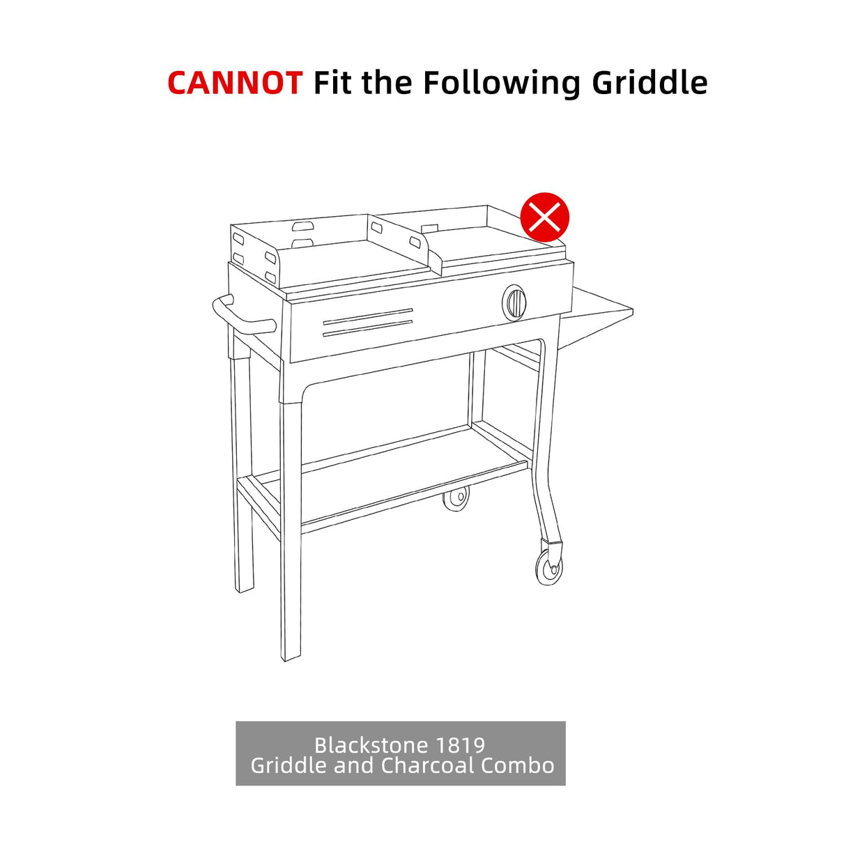 NOELIFE Grill Cover for Blackstone 22 inch Griddle with Hood and Stand, Waterproof Griddle Accessories for Blackstone 17 and 22 inch, Windproof and UV Resistant (Cover only) NOELIFE