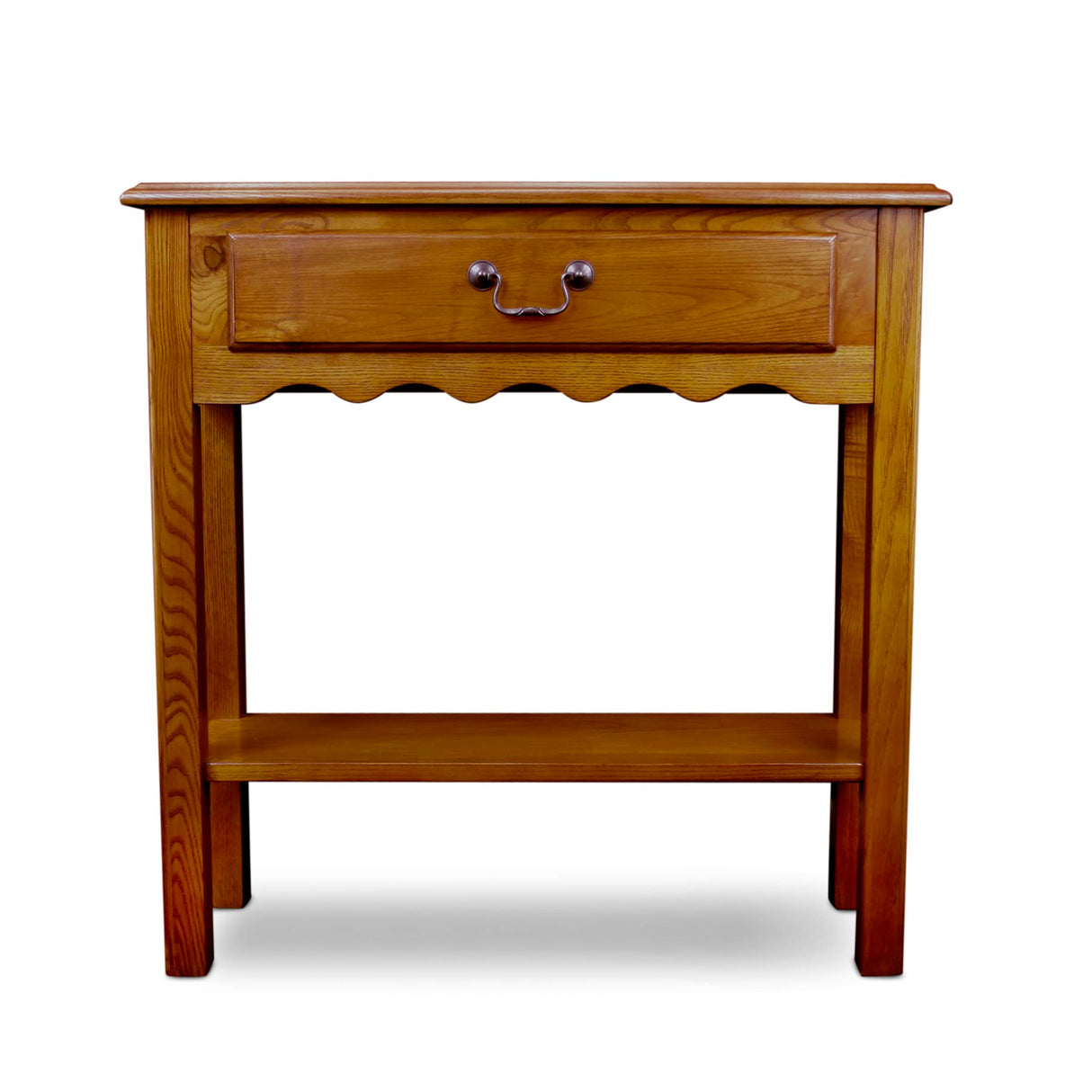Leick Home One Drawer Wave Hall Console Table with Shelf, Medium Oak, 28" W Leick Home
