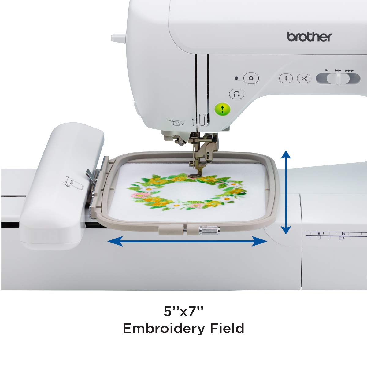 Brother SE1900 Sewing and Embroidery Machine, 138 Designs, 240 Built-in Stitches, Computerized, 5" x 7" Hoop Area, 3.2" LCD Touchscreen Display, 8 Included Feet Brother
