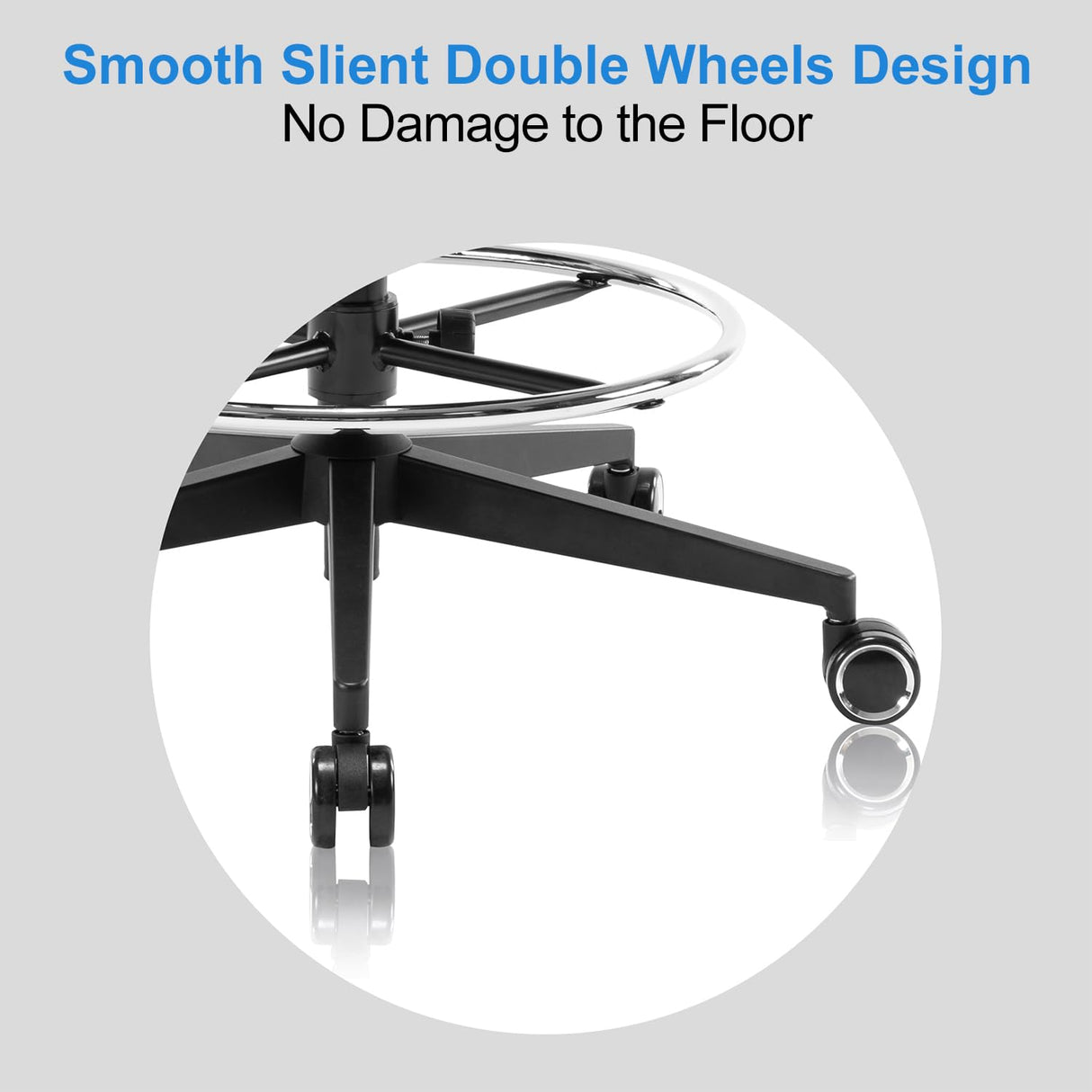 Office Drafting Chair,Ergonomic Tall Office Desk Chair,Adjustable Standing Desk Stool Chair,Executive Computer Chair with Footrest Ring and Lumbar Support (Black) Luckyear