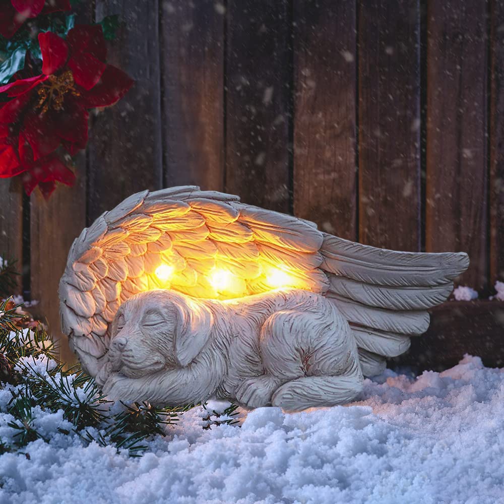 iHeartDogs Dog Memorial Gifts - Forever My Guardian Angel Garden Solar Light - Pet Memorial Stone iHeartDogs