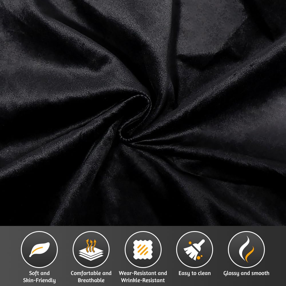 LuxyHoom 89" King Pull Out Sofa Bed, Velvet Chesterfield Sleeper Sofa Couch, 3 in 1 Convertible Tufted Futon Couches with Ottoman for Living Room, Small Space, Apartment, Office, Bedroom, Black LuxyHoom