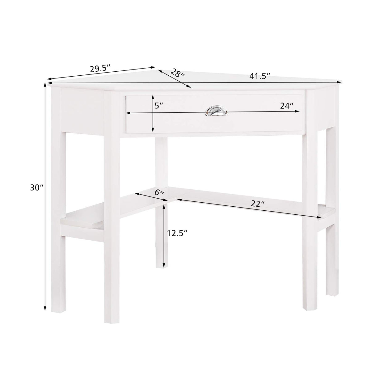 Giantex with One Drawer and One Storage Shelf, White Finish Giantex