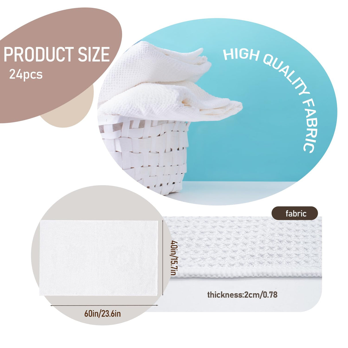 YOUKE OLA 20 Pack Sublimation White Towels Waffle Weave Kitchen Towels Blanks Microfiber Dish Drying Towel for Heat Transfer 16x24 Inch YOUKE OLA