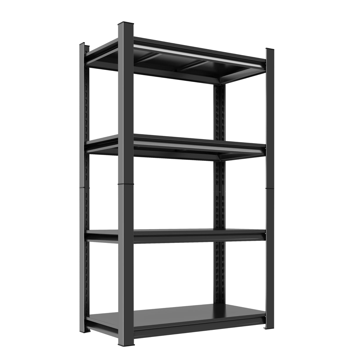 63"H Storage Shelves, 4 Tier Shelving Unit, Industrial Storage Unit, Metal Shelving Units, Adjustable Shelf Tool Storage Shelves for Garage, Garden, Outdoors, Black (35.4"W X 15.8"D X 63"H) PRESTELION