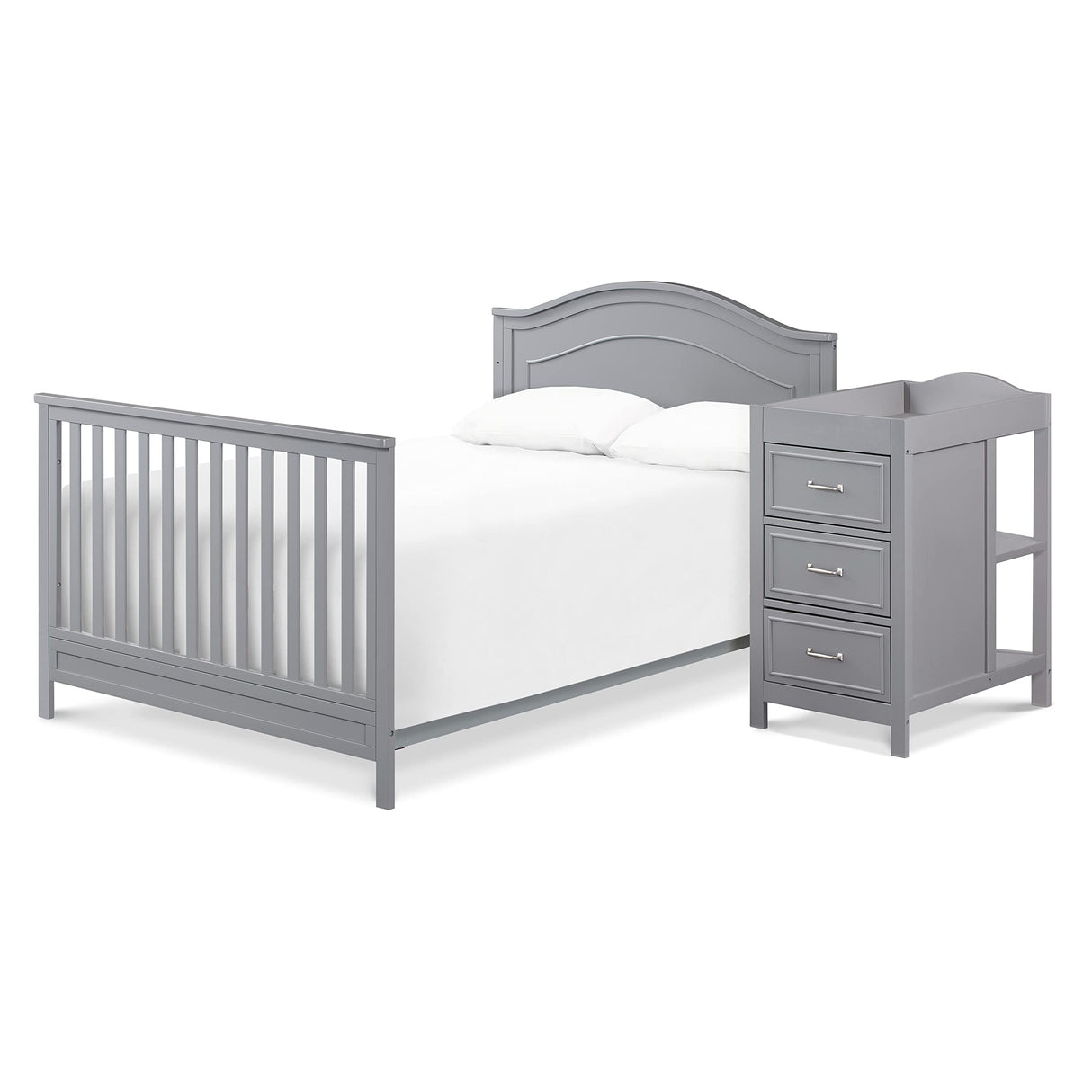 DaVinci Charlie 4-in-1 Convertible Crib and Changer Combo in Grey DaVinci